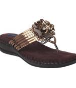 Women Copper Synthetic Sandal