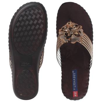Women Copper Synthetic Sandal 5