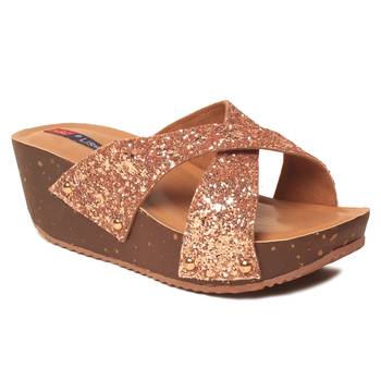 women Synthetic Pink Wedges 1