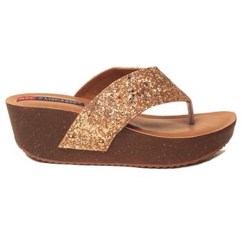 women Synthetic Gold Sandals 2
