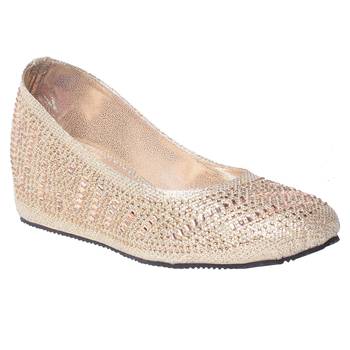 Women's Golden Synthetic Leather Bellies 1