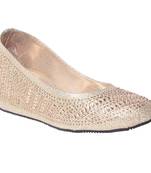 Women's Golden Synthetic Leather Bellies