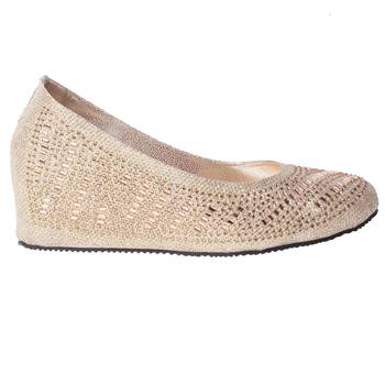 Women's Golden Synthetic Leather Bellies 2