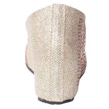 Women's Golden Synthetic Leather Bellies 3