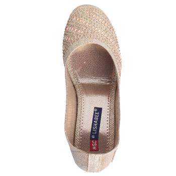 Women's Golden Synthetic Leather Bellies 4