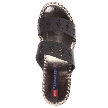 women Black Synthetic leather Wedges 4