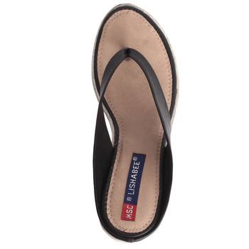 women Black Synthetic leather Wedges 4