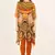 Multi Colour Georgette Round Neck Kaftan