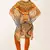 Multi Colour Georgette Round Neck Kaftan