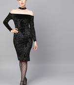 Black Velvet Choker Bodycon Dress