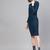 Teal Rib Full Sleeves Bodycon Dress