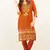 Orange Georgette Printed Kurti
