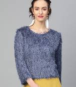 Blue Tassel Woolen Jumper