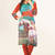 Multi Colour Georgette Round Neck Kurti