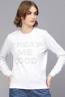 White Front Studded Sweatshirt