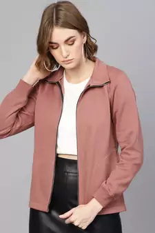Dusty Pink Zipper Sweatshirt