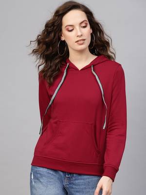 Maroon Kangaroo Pocket Hoodie 1