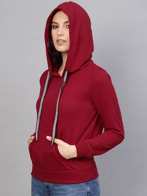 Maroon Kangaroo Pocket Hoodie 2