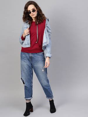 Maroon Kangaroo Pocket Hoodie 4