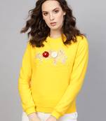 Yellow Floral Patch Sweatshirt