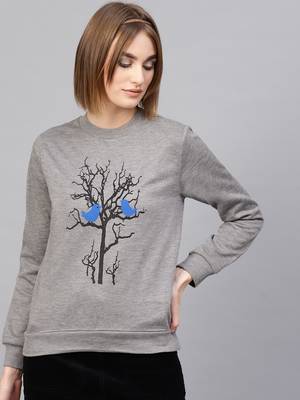 Grey Tree Print Sweatshirt 1