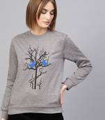 Grey Tree Print Sweatshirt