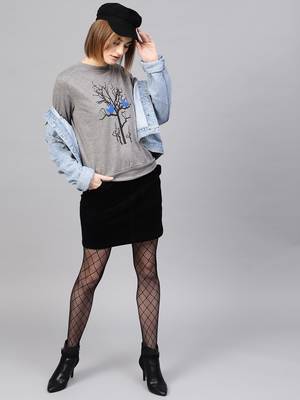 Grey Tree Print Sweatshirt 4