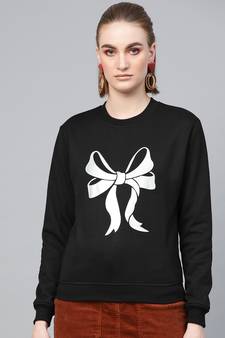 Black Foil Bow Print Sweatshirt