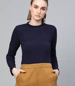 Navy Turtle Neck Top