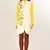 Yellow and Off White Georgette Embroidered Kurti