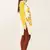 Yellow and Off White Georgette Embroidered Kurti