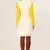 Yellow and Off White Georgette Embroidered Kurti