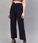 Navy Side Zipper Pant