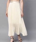 White Satin Pleated Maxi Skirt