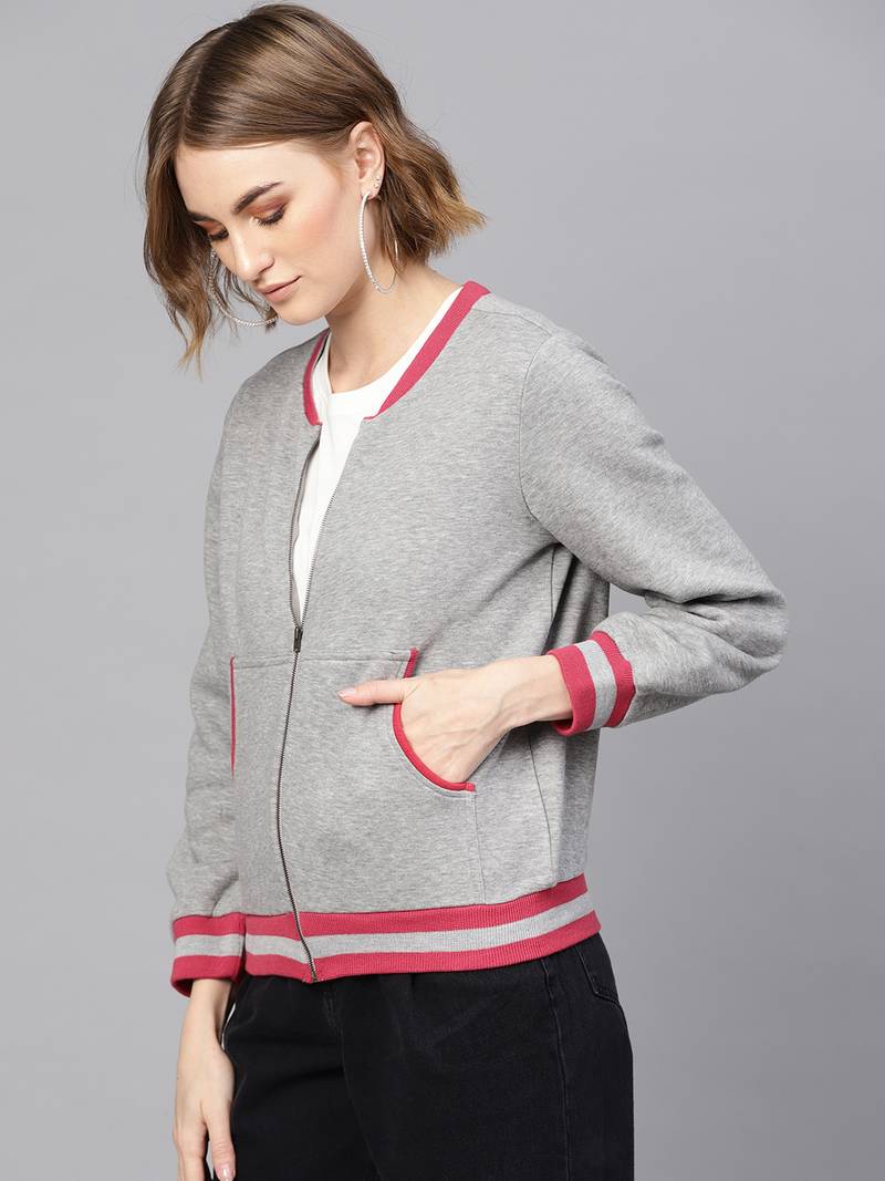 Grey Kangaroo Pocket Bomber Jacket SASSAFRAS 3156020