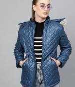 green Quilted Fur-Hood Parka Jacket