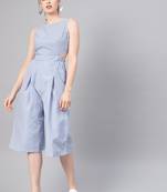 Blue Stripes Culottes Jumpsuit