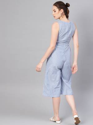 Blue Stripes Culottes Jumpsuit 3
