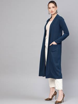 green Rib Longline Shrug 2