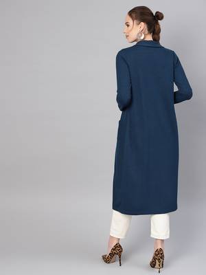 green Rib Longline Shrug 3