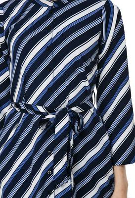 Blue Diagonal Stripe Shrug By Ruqsar  4
