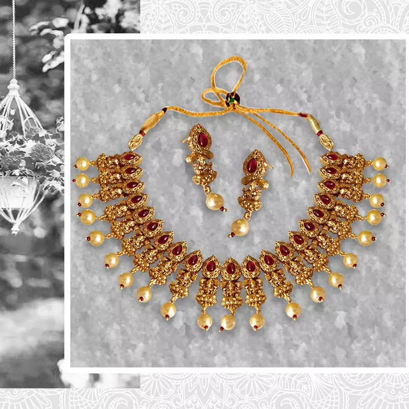 Red ruby  necklace-sets