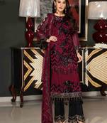 Black & Maroon Designer Wedding Pakistani Suit 