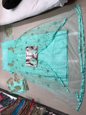 Sky-blue embroidered santoon salwar 2