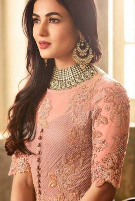 Orange embroidered santoon salwar 3