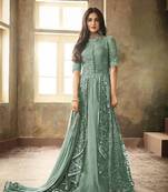 Green embroidered santoon salwar