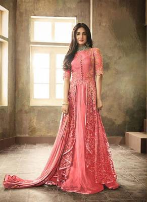 Hot-pink embroidered santoon salwar 1