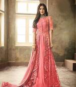 Hot-pink embroidered santoon salwar