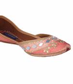 Women Peach slip on  Leather Jutti