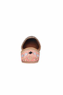 Women Peach slip on  Leather Jutti 4